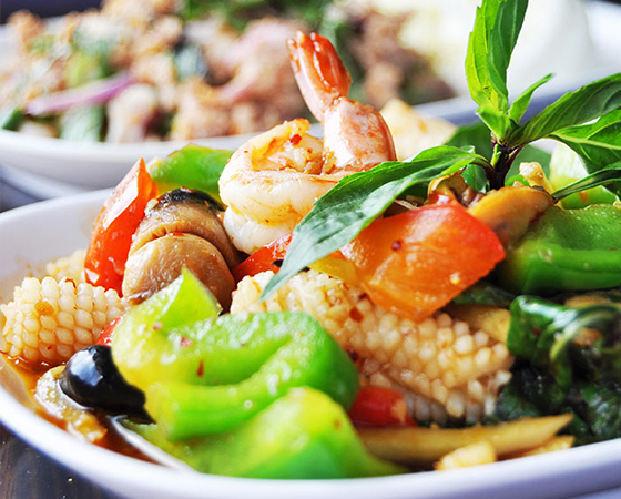 Image: SF1 Squid & Shrimp Basil Leaves